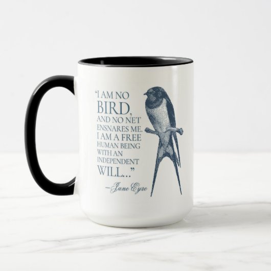 Mug Jane Eyre - Je ne suis pas un oiseau - hirondelle (Gauche)