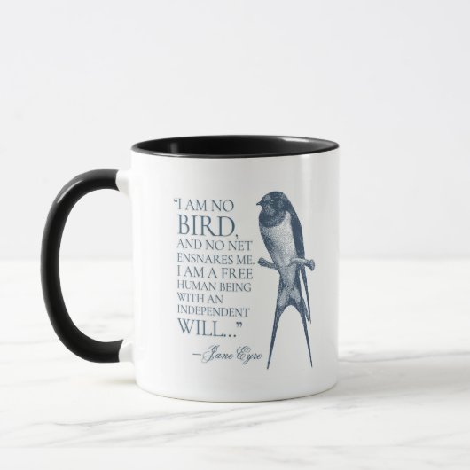 Mug Jane Eyre - Je ne suis pas un oiseau - hirondelle (Gauche)