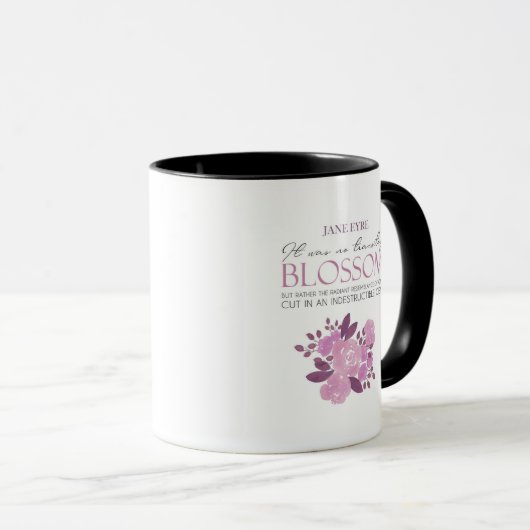Mug Jane Eyre - Pas de fleurs transitaires - Roses ros (Devant droit)