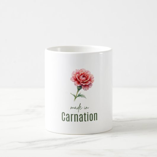 Mug January Carnation Birth Flower Cup Art Watercolor (Centre)