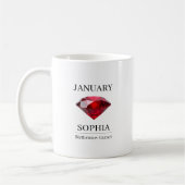 Mug January Garnet Personalized Birthday (Gauche)