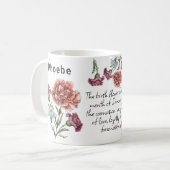 Mug Janvier Birth Flower Carnation Ajouter un nom (Devant gauche)
