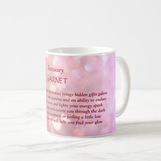 Mug Janvier Birthstone Garnet (Devant droit)