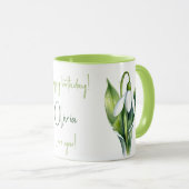 Mug Janvier cadeaux de fleur Fleur de neige blanche (Devant droit)