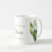 Mug Janvier cadeaux de fleur Fleur de neige blanche (Devant droit)