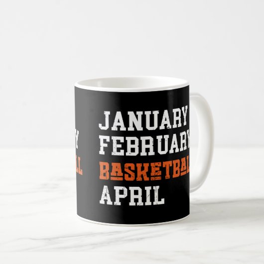 Mug Janvier Février Basket Avril (Devant droit)