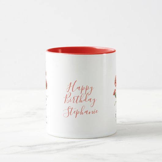 Mug Janvier Mois de naissance Fleur Carnation Annivers (Centre)
