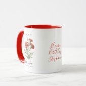 Mug Janvier Mois de naissance Fleur Carnation Annivers (Devant gauche)