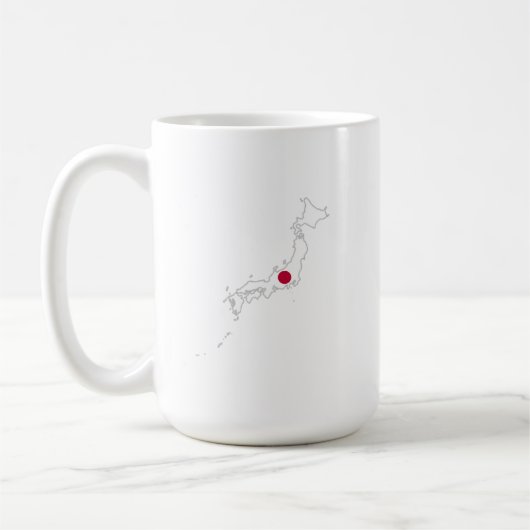 Mug Japan flag on the map (Gauche)