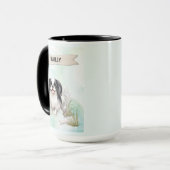 Mug Japanese Chin Watercolor Personalized Dog (Devant gauche)