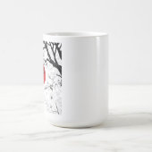 Mug Japanese Red Sun & Brush Tree Art (Centre)