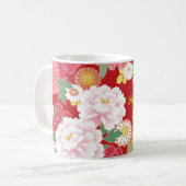 Mug Japanese traditional pattern"Peony and daisies" (Devant gauche)