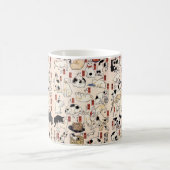 Mug Japanese Ukiyo-e Cats — Custom Text (Centre)