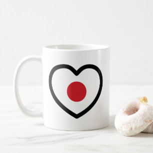 Mug Japon   Coeur du drapeau japonais