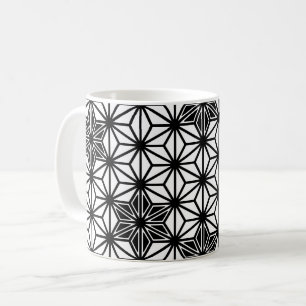 Mug Japonais Asanoha motif - blanc et noir