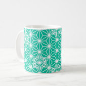 Mug Japonais Asanoha motif - bleu paon (Devant gauche)