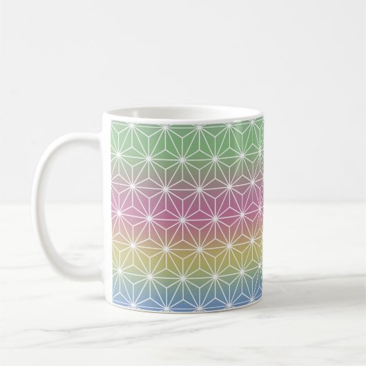 Mug Japonais Asanoha traditionnel Print Pastel Arc-en- (Gauche)