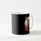Mug Japonais Samurai Chat Tattoo, Kawaii Ninja Chat _2 (Devant droit)