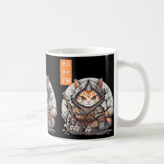 Mug Japonais Samurai Guerrier Kawaii Chat Anime Lover (Droite)