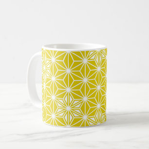 Mug Japonais Star motif - moutarde or et blanc