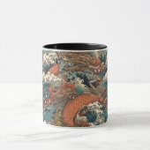 Mug Japonais tatouage art deux dragons (Centre)