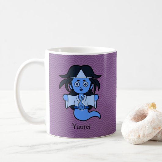 Mug Japonais Yurei Ghost : Cartoon Yokai (Avec donut)
