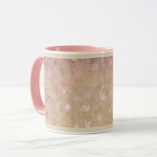 Mug Japonaise feuille d'érable chute élégant damas or (Devant gauche)