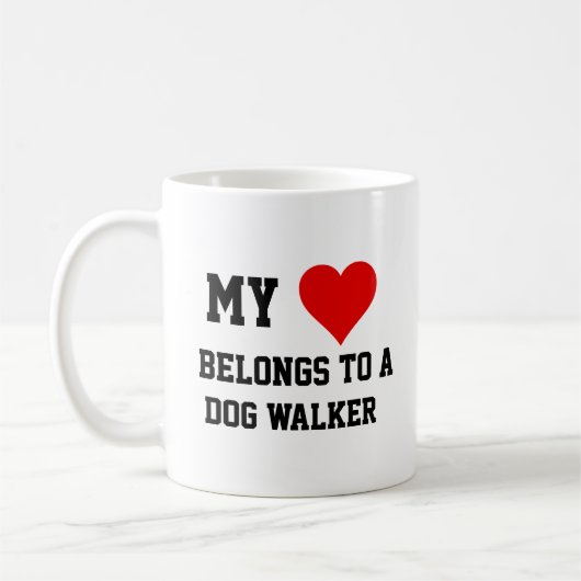 Mug J'Appartiens À Un Marcheur De Chien (Gauche)