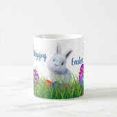 Mug Jardin anglais Joyeux lapin de Pâques et oeufs col (Centre)