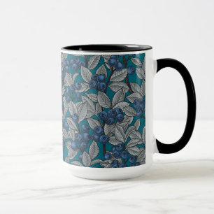 Mug Jardin aux bleuets, bleu et gris