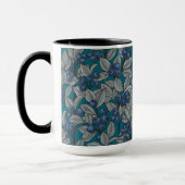 Mug Jardin aux bleuets, bleu et gris (Gauche)