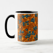 Mug Jardin aux bleuets, bleu et orange (Gauche)