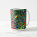 Mug Jardin aux fleurs Gustav Klimt<br><div class="desc">Mug à café avec peinture à l’huile de Gustav Klimt Jardin à tournesols (1907). Un beau jardin de tournesols et de belles fleurs bleues,  rouges,  violettes,  roses et blanches. Un grand cadeau pour les amateurs d'art Art Nouveau et autrichien.</div>