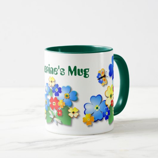 Mug Jardin aux fleurs ~ Musique à doigt (Devant droit)