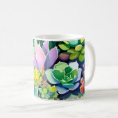 Mug Jardin botanique de succulentes colorées d'été (Devant droit)