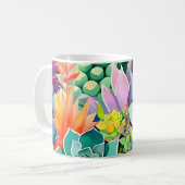 Mug Jardin botanique de succulentes colorées d'été (Devant gauche)