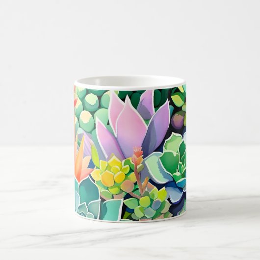 Mug Jardin botanique de succulentes colorées d'été (Centre)