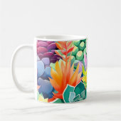 Mug Jardin botanique de succulentes colorées d'été (Gauche)