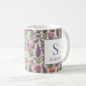 Mug Jardin Botanique Monogramme Floral Lavande (Devant droit)