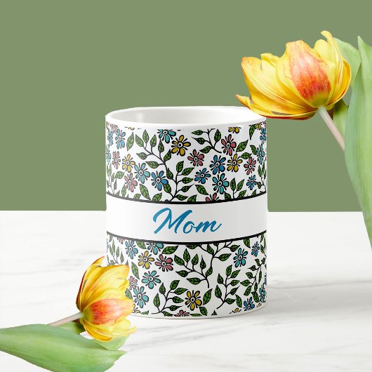Mug Jardin coloré Floral Nom personnalisé
