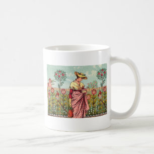Mug Jardin Cultivation Flower Woman Art Antique