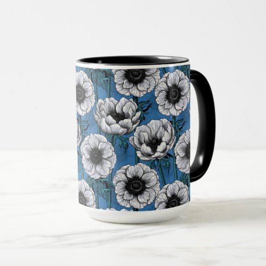 Mug Jardin d'anémone blanc (Devant droit)