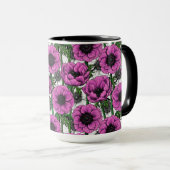 Mug Jardin d'anémone rose (Devant droit)