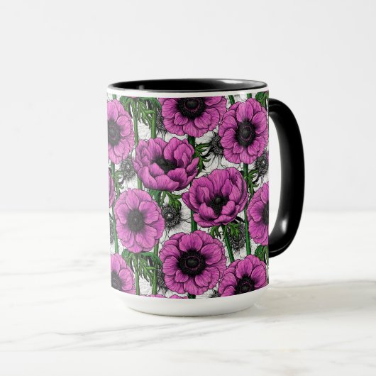 Mug Jardin d'anémone rose (Devant droit)