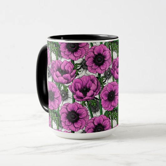 Mug Jardin d'anémone rose (Devant gauche)