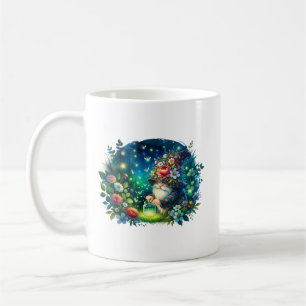 Mug Jardin d'aquarelle confortable Gnome et lucioles