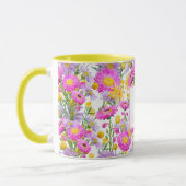 Mug Jardin de cottage d'été monogrammé blanc (Gauche)