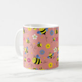 Mug Jardin de fleurs d'abeilles douces (Devant gauche)