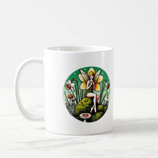 Mug Jardin de fleurs de jonquille Fée (Gauche)