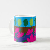 Mug Jardin de fleurs de lotus rose (Devant gauche)